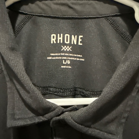 Rhone Delta Pique Performance Polo Large Black - Picture 3 of 5